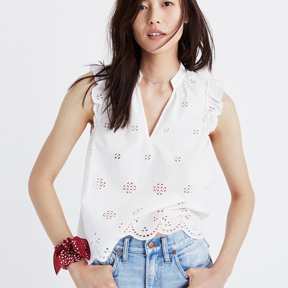 Madewell Eyelet Garden Sleeveless Top